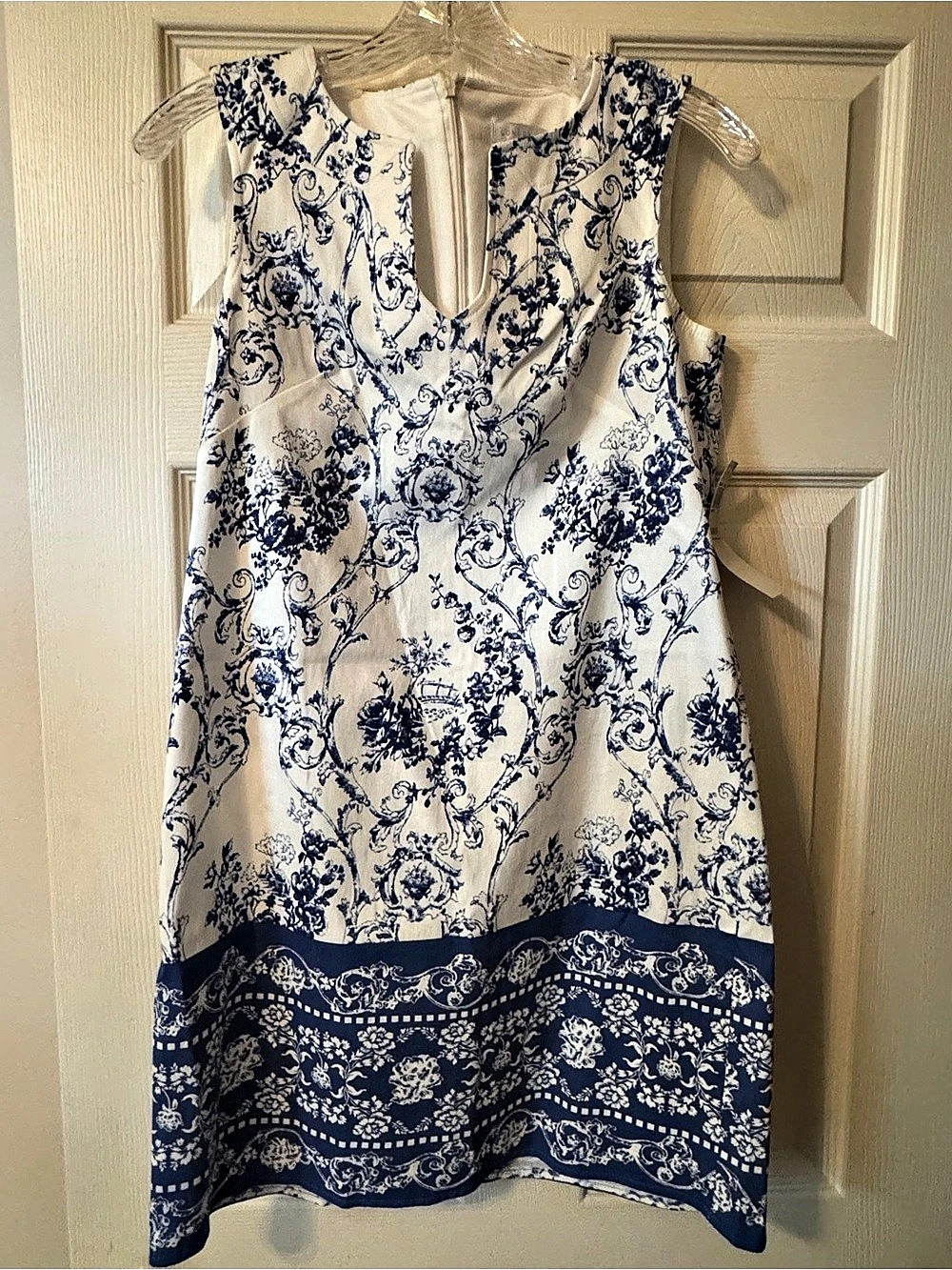 London Times Floral Mini Dress in Blue & White Size 2 NWT
